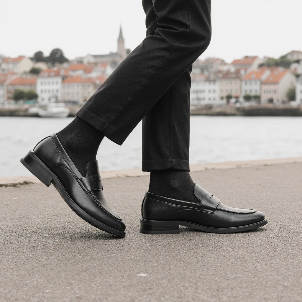 Men Shoes For Office Work - Erkek Siyah Penny Loafer'lar Klasik İş