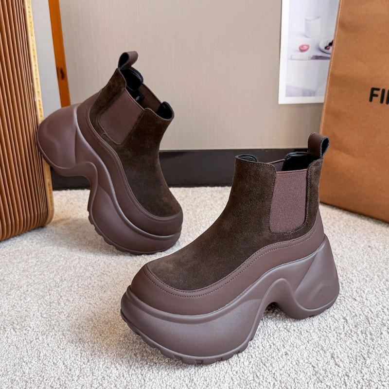 Chelsea Boots Suede - Kadınlar için yarım çizmeler Düz Platform