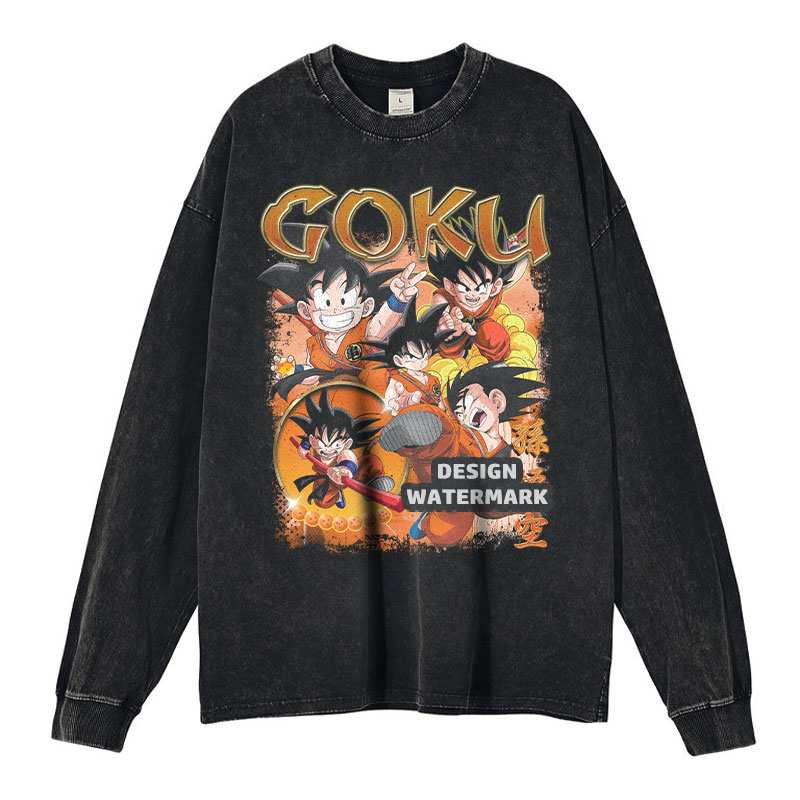 Men'S Shoes Xl - Anime Dragon B-Ball Uzun Kollu Tişört