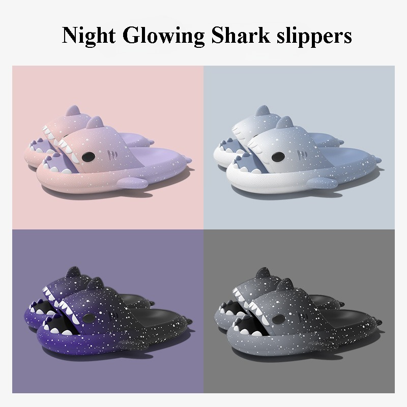 Men Shoes Men - Sevimli Karikatür Köpekbalığı Terlik Kadın Erkek