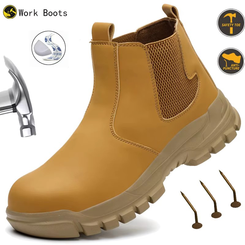Work Boot Steel Toe - Su geçirmez erkek Güvenlik İş Botları
