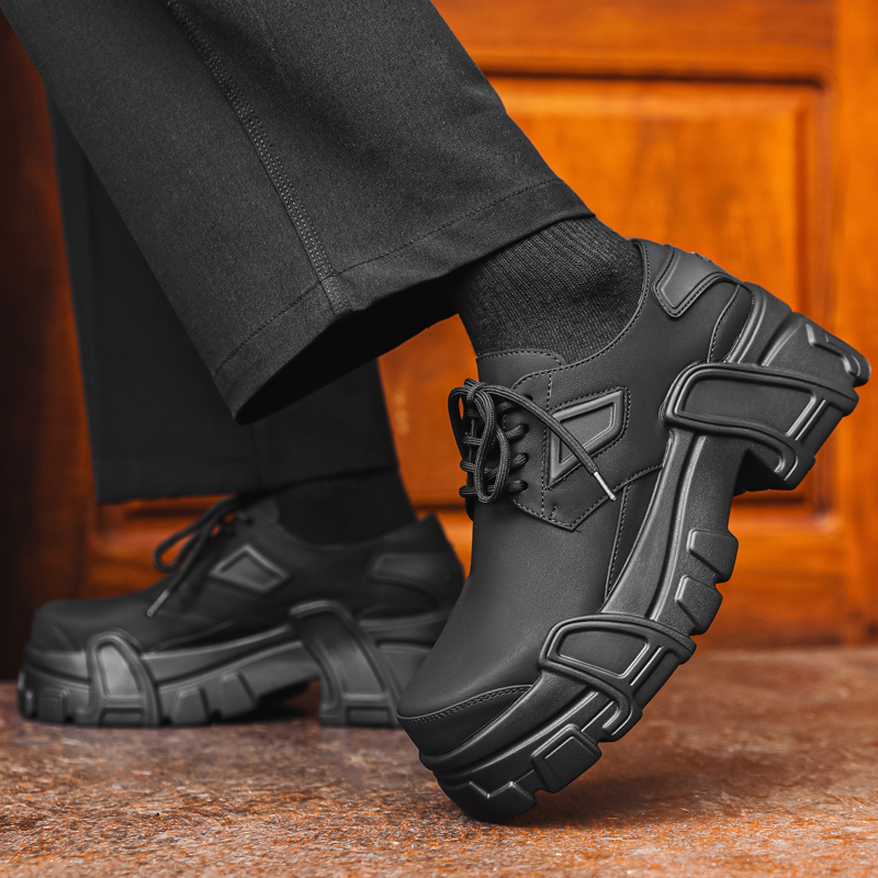 Men Shoes For Office Work - Erkekler platformu için deri ayakkabı resmi