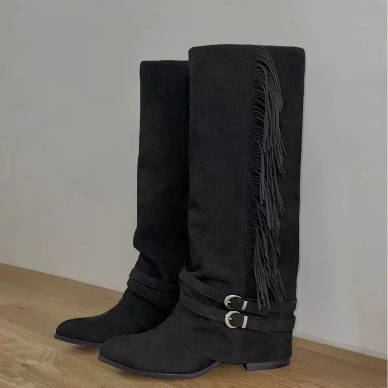 Kadın diz boyu çizmeler püskül - Chelsea Boots Suede incelemesi ve fiyatı