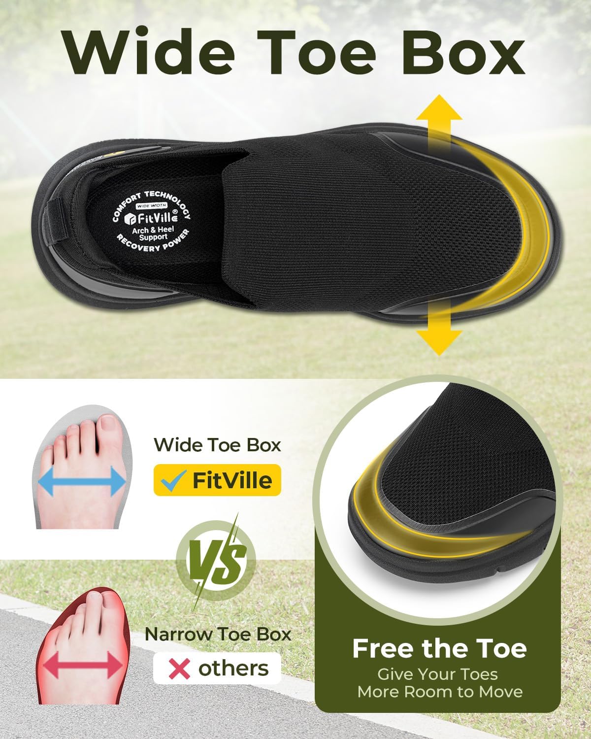 FitVille Erkek Ekstra Geniş Gi - Men'S Shoes Plantar Fasciitis incelemesi ve fiyatı